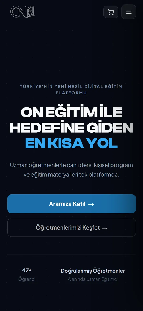 ON Eğitim — telefon görünümü
