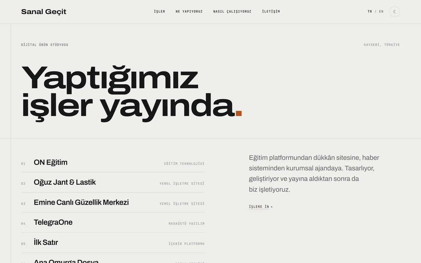 Sanal Geçit — masaüstü görünümü
